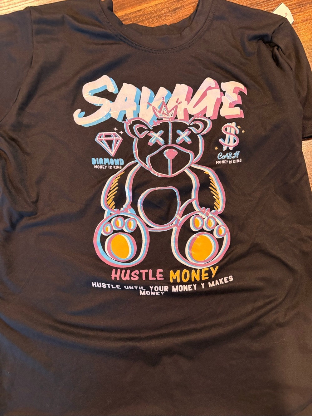 Savage Hustle Money Graphic Tee - Black